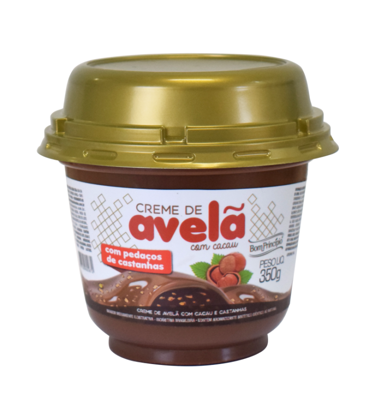 Creme de Avelã com Cacau e pedaços de Castanha - Bom Princípio Alimentos