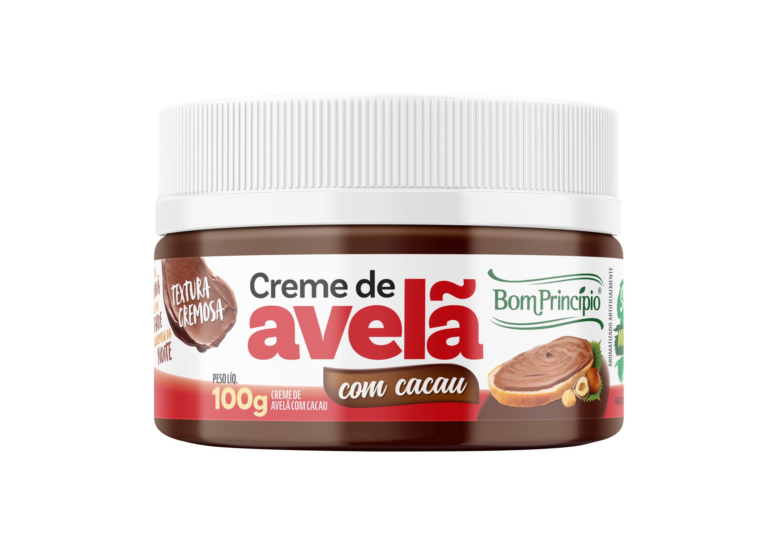 Mockup Creme de Avelã com Cacau 100g Bom Princípio